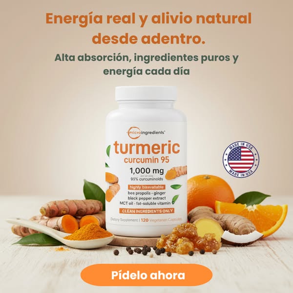 Vuelve a moverte sin dolor. Sientete liviano y con energía otra vez - Pure Turmeric Curcumin 95®