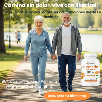 Vuelve a moverte sin dolor. Sientete liviano y con energía otra vez - Pure Turmeric Curcumin 95®