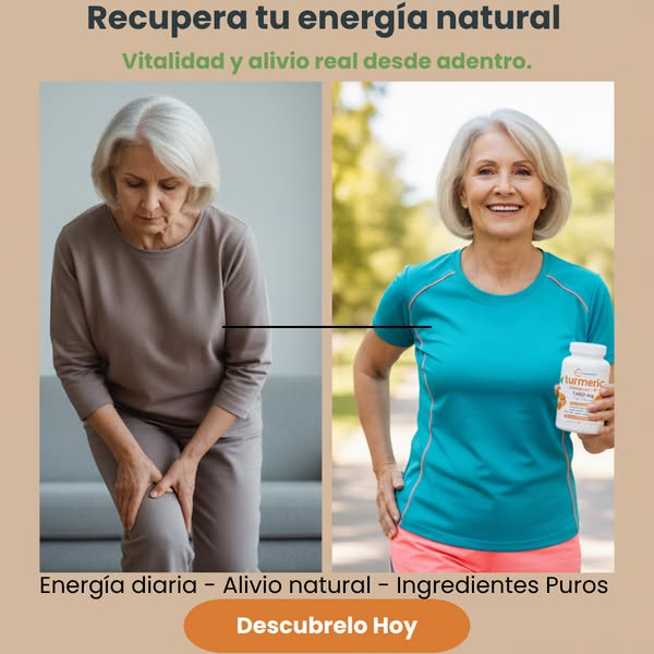 Vuelve a moverte sin dolor. Sientete liviano y con energía otra vez - Pure Turmeric Curcumin 95®